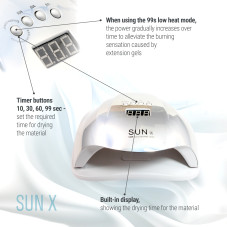 LED/uv 54W Rainbow Sun X silver nail drying lamp