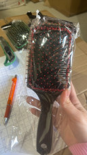 Square hair brush, Black+Red