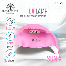 Nail drying lamp led/uv 54W Rainbow Sun X pink