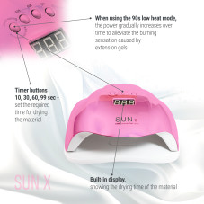 Nail drying lamp led/uv 54W Rainbow Sun X pink