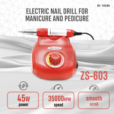 Manicure and pedicure machine 35000 rpm 45 watt ZS-603 red