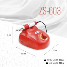 Manicure and pedicure machine 35000 rpm 45 watt ZS-603 red