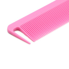 Comb with a metal ponytail, pink color