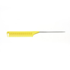 Comb with a metal tail, yellow color