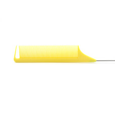 Comb with a metal tail, yellow color