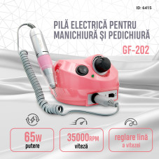 Pilă electrică pentru manichiură și pedichiură Global Fashion GF-202, 35000 rpm, 65 watt