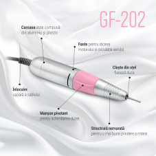 Pila/Freza electrica manichiura, GF-202, Global Fashion, 65W, 35000 rpm