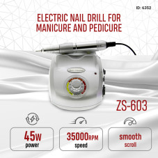 Apparatus for manicure and pedicure 35000 rpm 45 Wat ZS-603 Silver