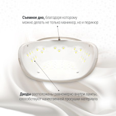Лампа для ногтей Led/uv 68W Global Fashion S6, white
