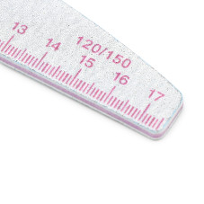 Pilă pentru unghii cu riglă, 120/150, pink, 1 buc