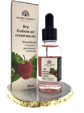 Dry cuticle oil with strawberry flavor, Global Fashion, 30 ml