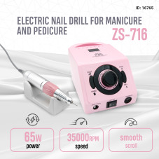 Electric Nail Drill Global Fashion ZS-716, 35000 RPM, 65W, pink Electric Nail Drill Global Fashion ZS-716, 35000 RPM, 65W, pink