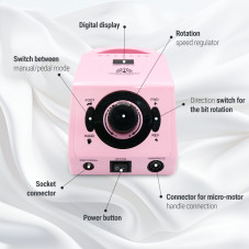 Electric Nail Drill Global Fashion ZS-716, 35000 RPM, 65W, pink Electric Nail Drill Global Fashion ZS-716, 35000 RPM, 65W, pink
