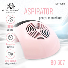 Aspirator, colector praf unghii 80W, BQ-607, culoare roz