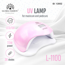 Nail lamp LED / UV 72W, pink, Global Fashion L-1100