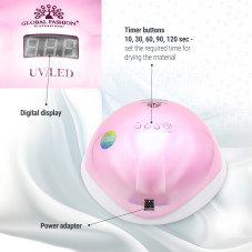 Nail lamp LED / UV 72W, pink, Global Fashion L-1100