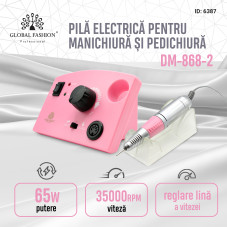 Pila electrica de unghii DM-868-2, Global Fashion, 65W, 35000 rpm, Roz