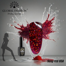 Гель лак Sexy Red, 8 мл Global Fashion 658 Гель лак Sexy Red, 8 мл Global Fashion 658