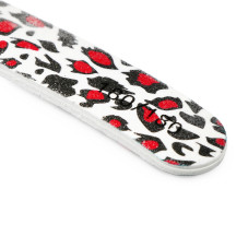 Pila pentru unghii Global Fashion, banana, leopard, granulatie 180/180