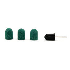 Set suport si 3 bucati smirghel rezerva pentru freza unghii, 16*25mm, verde, granulatie 80