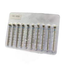 Diamond cuticle nozzle, ball, blue notch 001-050B, set (10 pcs)