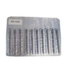 Diamond cuticle nozzle, pear, red notch 830-030R, set (10 pcs)