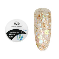 Глиттер гель что светится в темноте, 5 гр, Luminous Glitter Gel 02