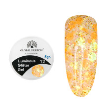 Глиттер гель что светится в темноте, 5 гр, Luminous Glitter Gel 12