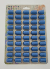 Колпачки абразива для педикюра (на планшетке), 16*25 мм, #180, blue 50 шт