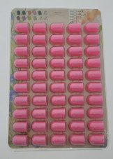 Ковпачки 16*25 мм, #180,  50 шт (на планшетці) для педикюру , pink