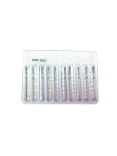 Diamond cuticle nozzle, pear, red notch 830R-025R, set (10 pcs)