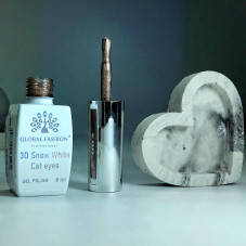 Oja semipermanenta, Snow White, 3D Cat Eye, Global Fashion 8ml, 10