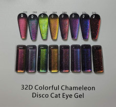 Гель лак котяче око 32D Chameleon Disco #265 (8 мл)