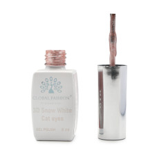 Oja semipermanenta, Snow White, 3D Cat Eye, Global Fashion 8ml, 10