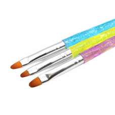 Oval Global Fashion SAM-23 Gel Brushes, 3 pcs