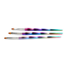 Global Fashion SAM-05 Oval Gel Brushes, 3 pcs.