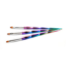 Global Fashion SAM-05 Oval Gel Brushes, 3 pcs.