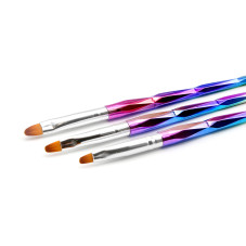 Global Fashion SAM-05 Oval Gel Brushes, 3 pcs.