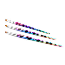 Global Fashion SAM-05 Oval Gel Brushes, 3 pcs.