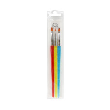 Set pensule pentru gel, drepte, Global Fashion SAM-22, #4, #6, #8, 3 buc