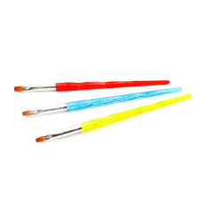 Set pensule pentru gel, drepte, Global Fashion SAM-22, #4, #6, #8, 3 buc