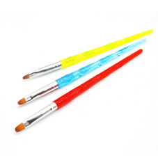 Global Fashion SAM-20 Oval Gel Brushes, 3 buc.
