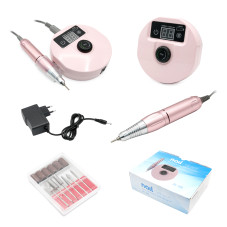 Manicure and pedicure nail-drill ZS-226 pink, battery-powered, 35,000 RPM