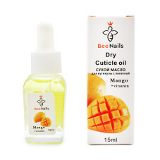 Ulei de cuticule uscate cu pipetă cu aromă de mango, Bee Nails, 15 ml