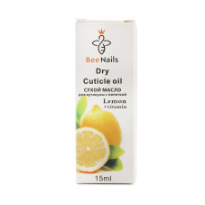 Dry cuticle oil with pipette with lemon flavor, Bee Nails, 15 ml