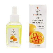 Ulei de cuticule uscate cu pipetă cu aromă de mango, Bee Nails, 30 ml