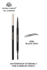 Waterproof eyebrow pencil with very fine texture Global Fashion, GF38018, #103 Black Gray Waterproof eyebrow pencil with very fine texture Global Fashion, GF38018, #103 Black Gray