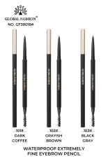 Waterproof eyebrow pencil with very fine texture Global Fashion, GF38018, #103 Black Gray Waterproof eyebrow pencil with very fine texture Global Fashion, GF38018, #103 Black Gray