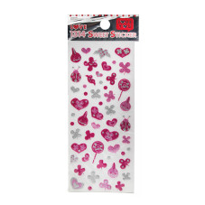 Stickere decor unghii, Sweet Stickers, inimi, culoare argintie