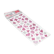 Stickere decor unghii, Sweet Stickers, inimi, culoare argintie